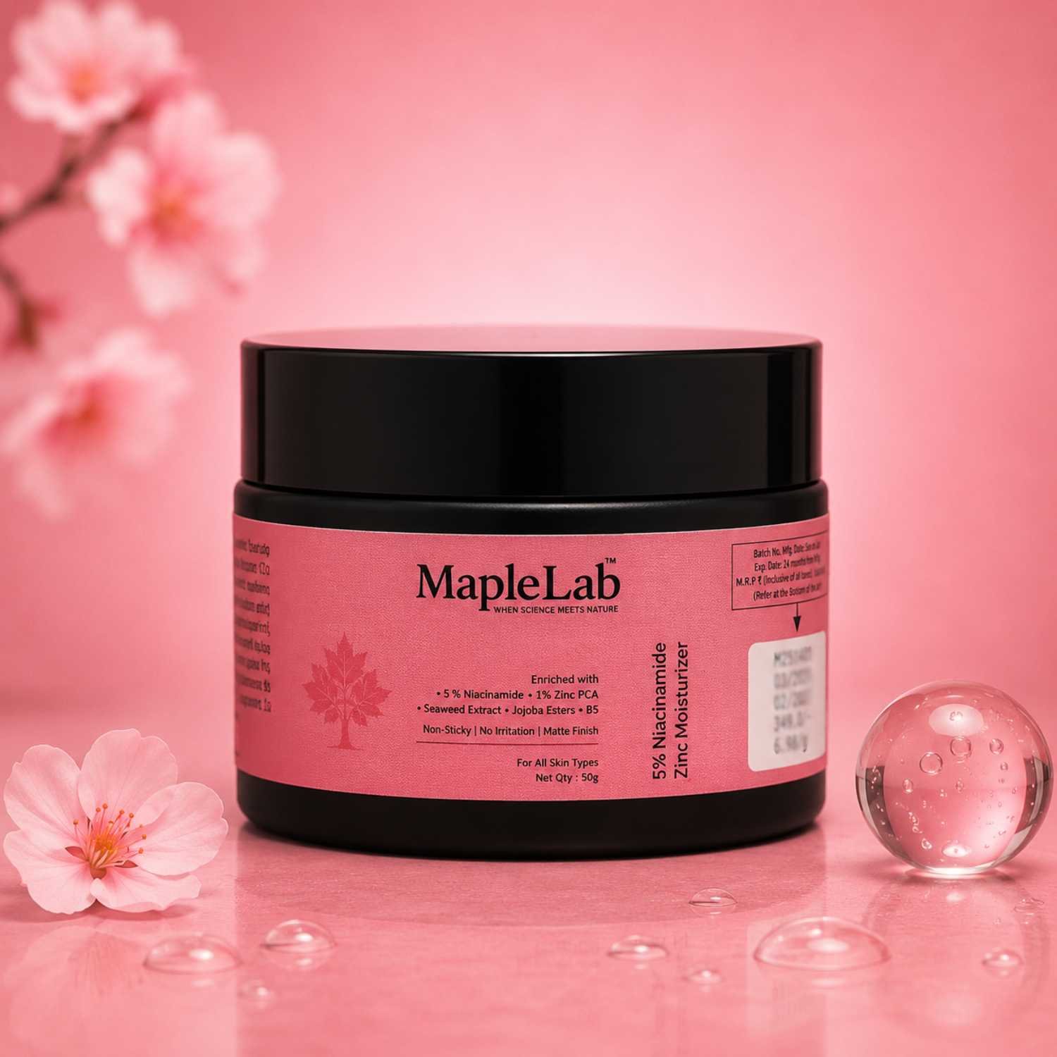 5% Niacinamide Zinc Moisturizer with 1% Zinc PCA, B5, Seaweed Extract & Jojoba Esters