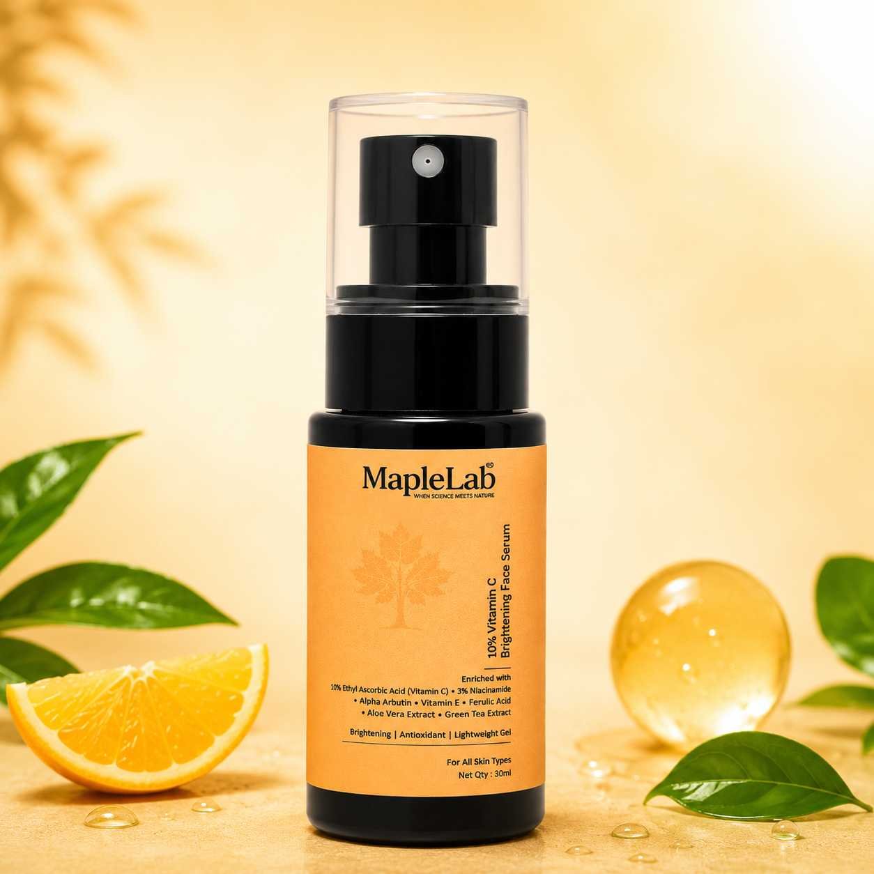 10% Vitamin C Brightening Face Serum with 3% Niacinamide, Alpha Arbutin, Vitamin E & Ferulic Acid