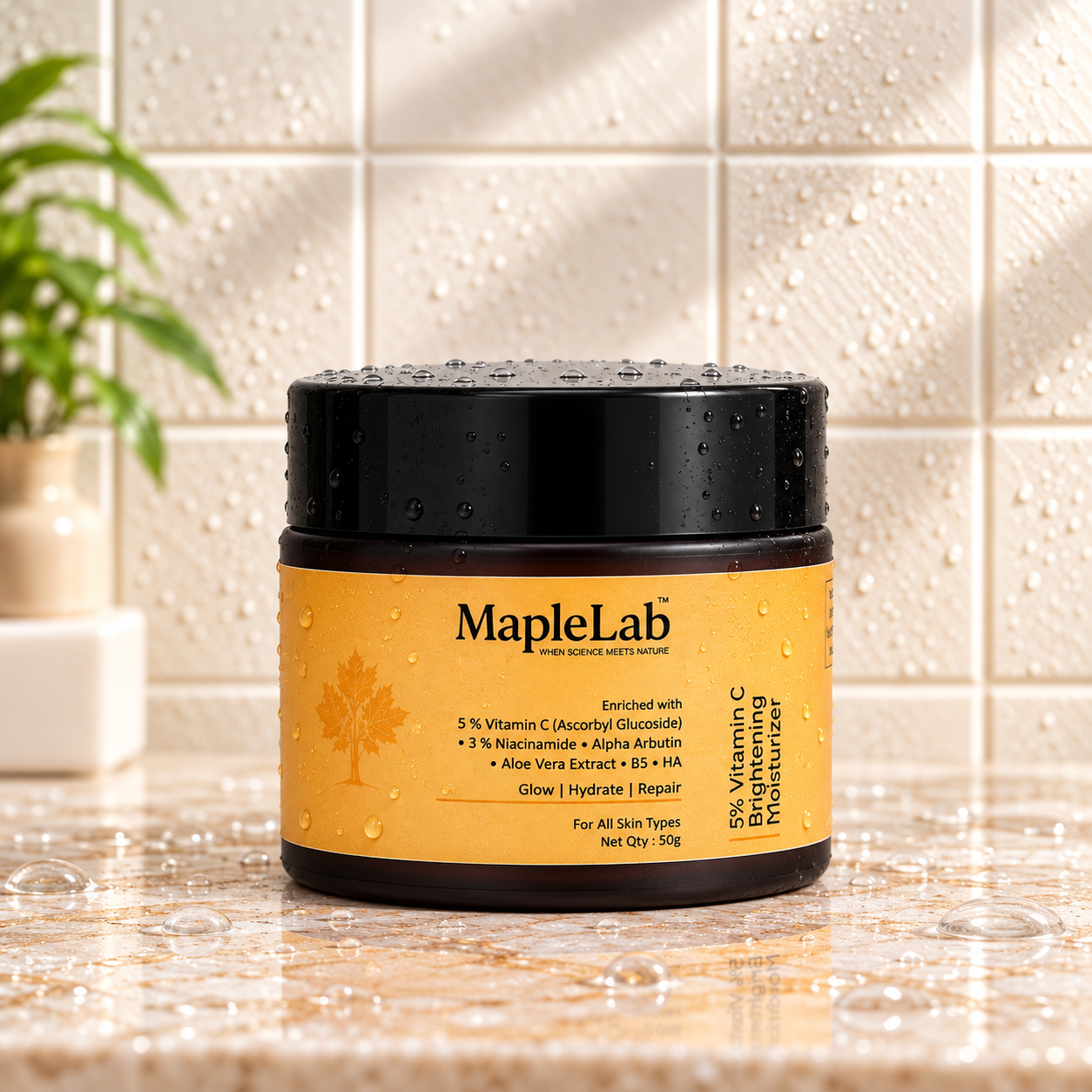 5% Vitaminc C Brightening Moisturizer with 3% Niacinamide, Alpha Arbutin, Hyaluronic Acid & B5